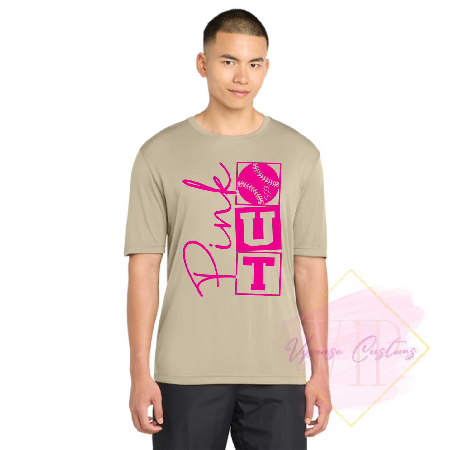Baseball Pink Out Cancer-Cancer Awareness ST350 Sport-Tek® PosiCharge® Competitor™ Tee