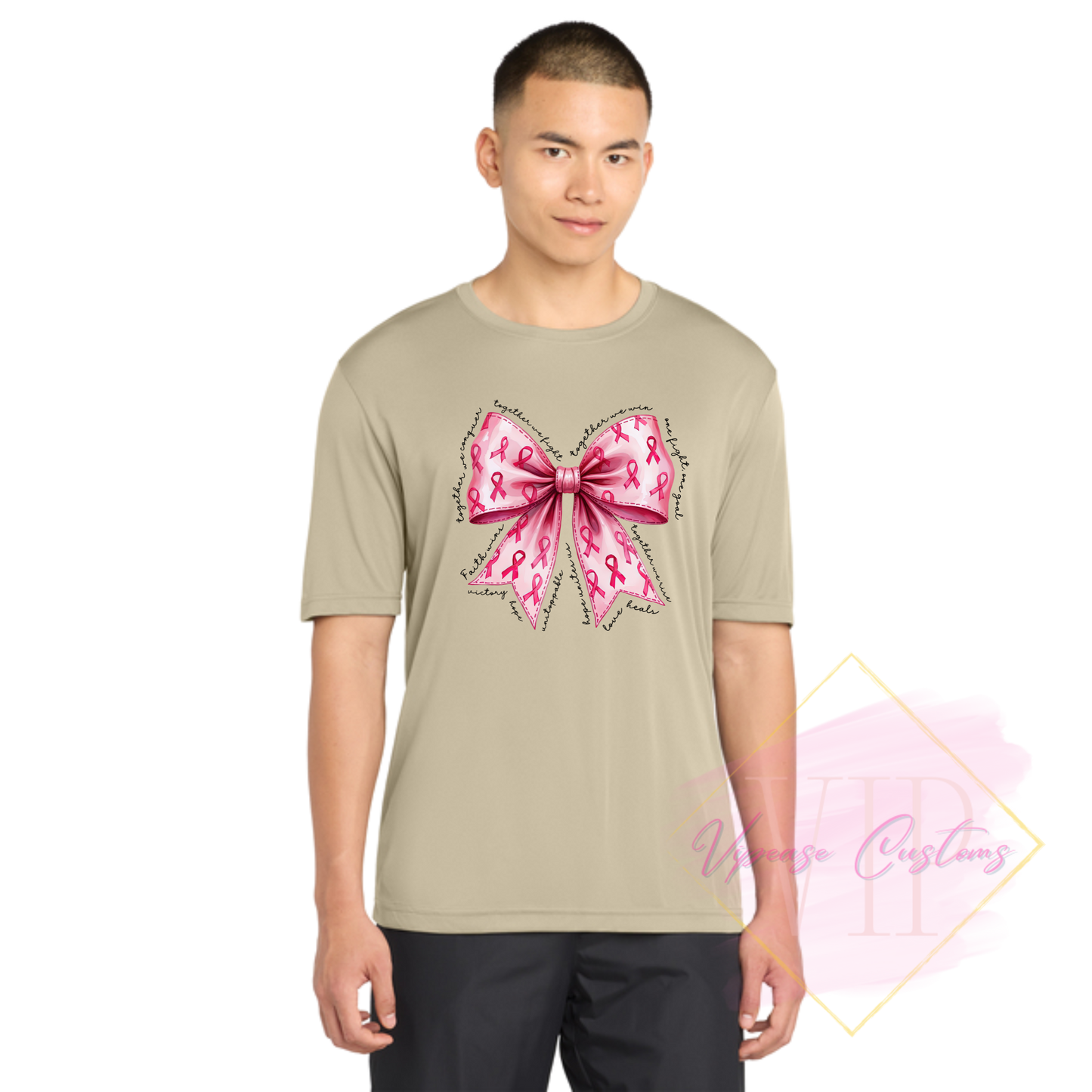 Together Ribbon Bow-Cancer Awareness ST350 Sport-Tek® PosiCharge® Competitor™ Tee