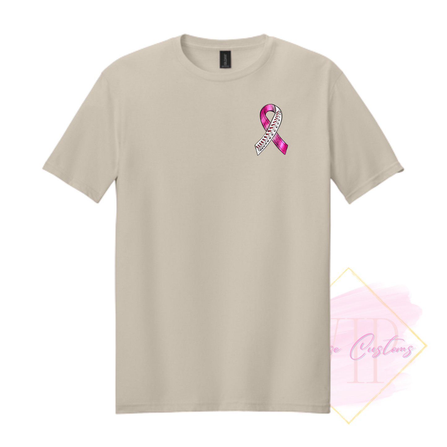 Baseball Ribbon-Cancer Awareness 64000 Gildan Softstyle® T-Shirt
