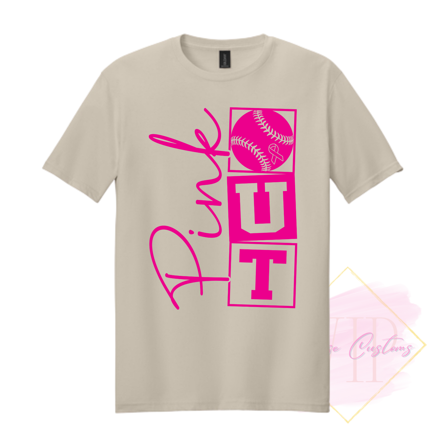 Baseball Pink Out-Cancer Awareness 64000 Gildan Softstyle® T-Shirt