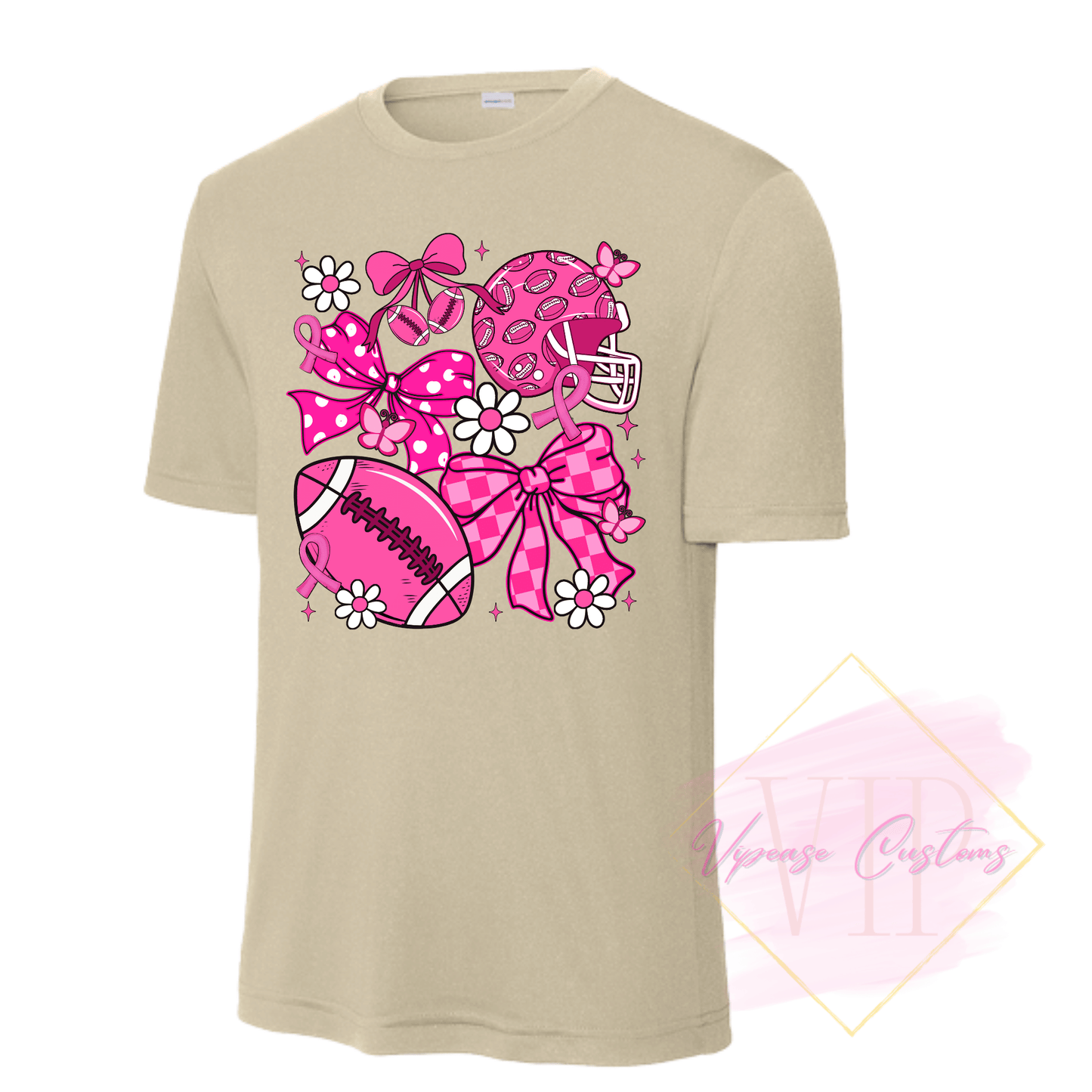 Football Breast Cancer Collage-Cancer Awareness ST350 Sport-Tek® PosiCharge® Competitor™ Tee
