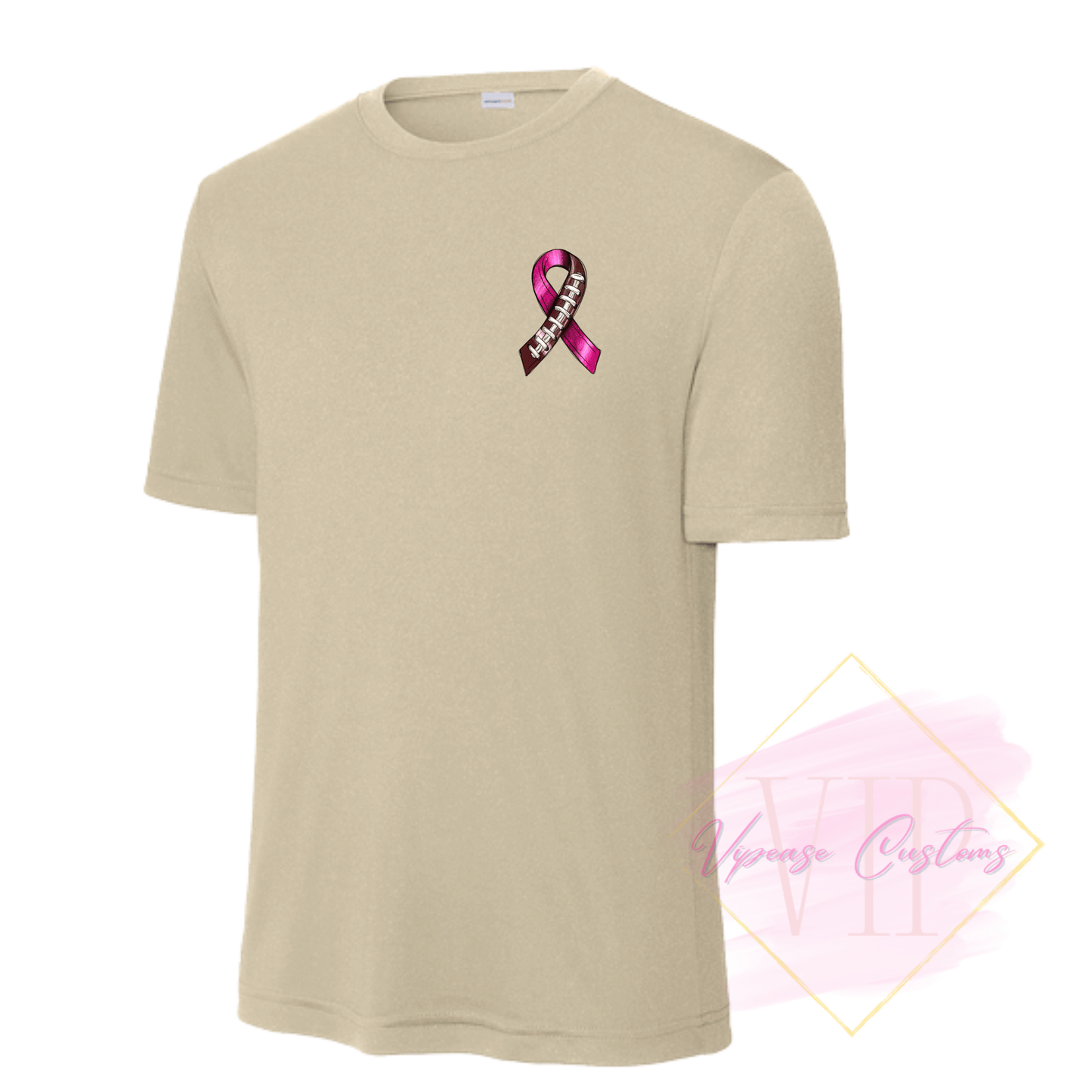 Football Ribbon-Cancer Awareness ST350 Sport-Tek® PosiCharge® Competitor™ Tee