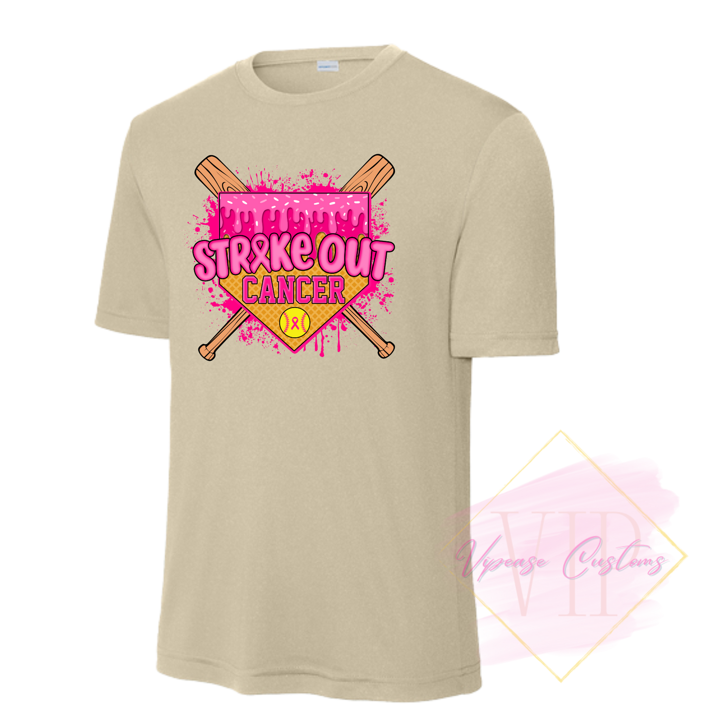 Softball Strike Out Cancer-Cancer Awareness ST350 Sport-Tek® PosiCharge® Competitor™ Tee