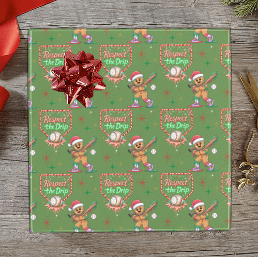 Respect the Drip Gingerbread baseball Wrapping paper