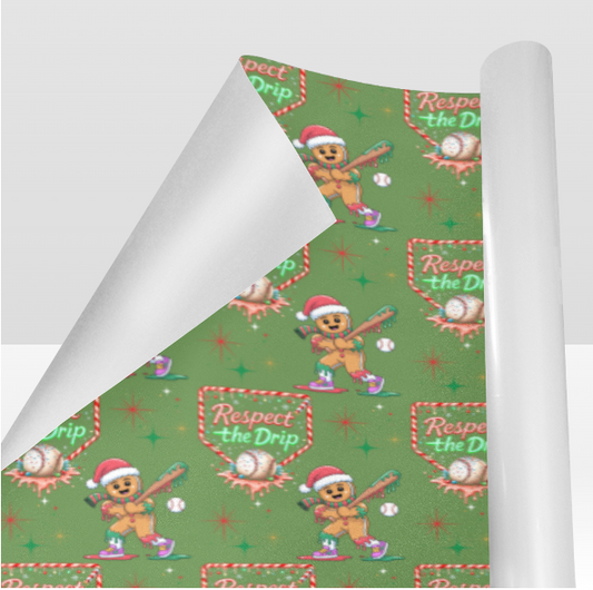 Respect the Drip Gingerbread baseball Wrapping paper