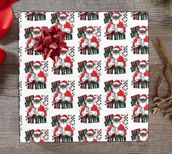 Black Santa 67 Wrapping paper