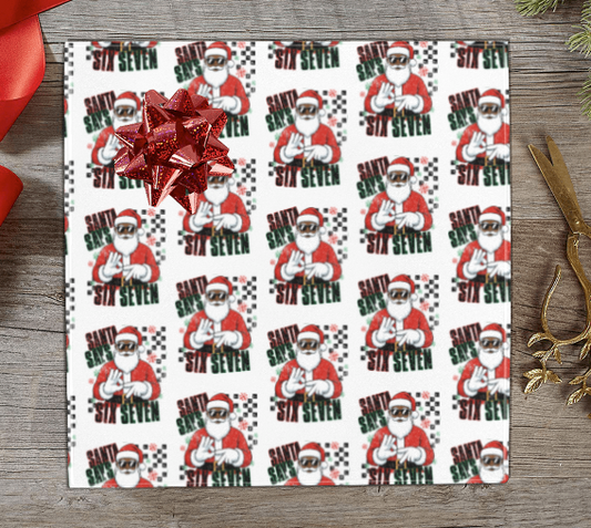 Black Santa 67 Wrapping paper
