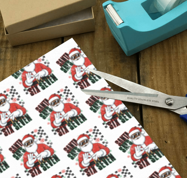 Black Santa 67 Wrapping paper