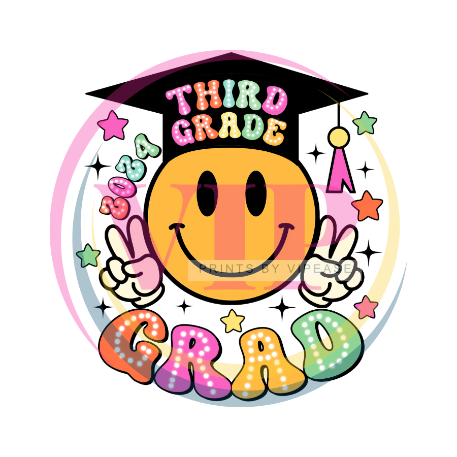 DTF HEAT TRANSFER- SCHOOL GRADUATION-RETRO-THIRD GRADE – VIPease Customs