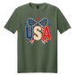 Patriotic Pearl Bow USA Graphic Tee | Vintage Americana Fourth of July Shirt