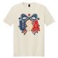 Patriotic Pearl Bow USA Graphic Tee | Vintage Americana Fourth of July Shirt