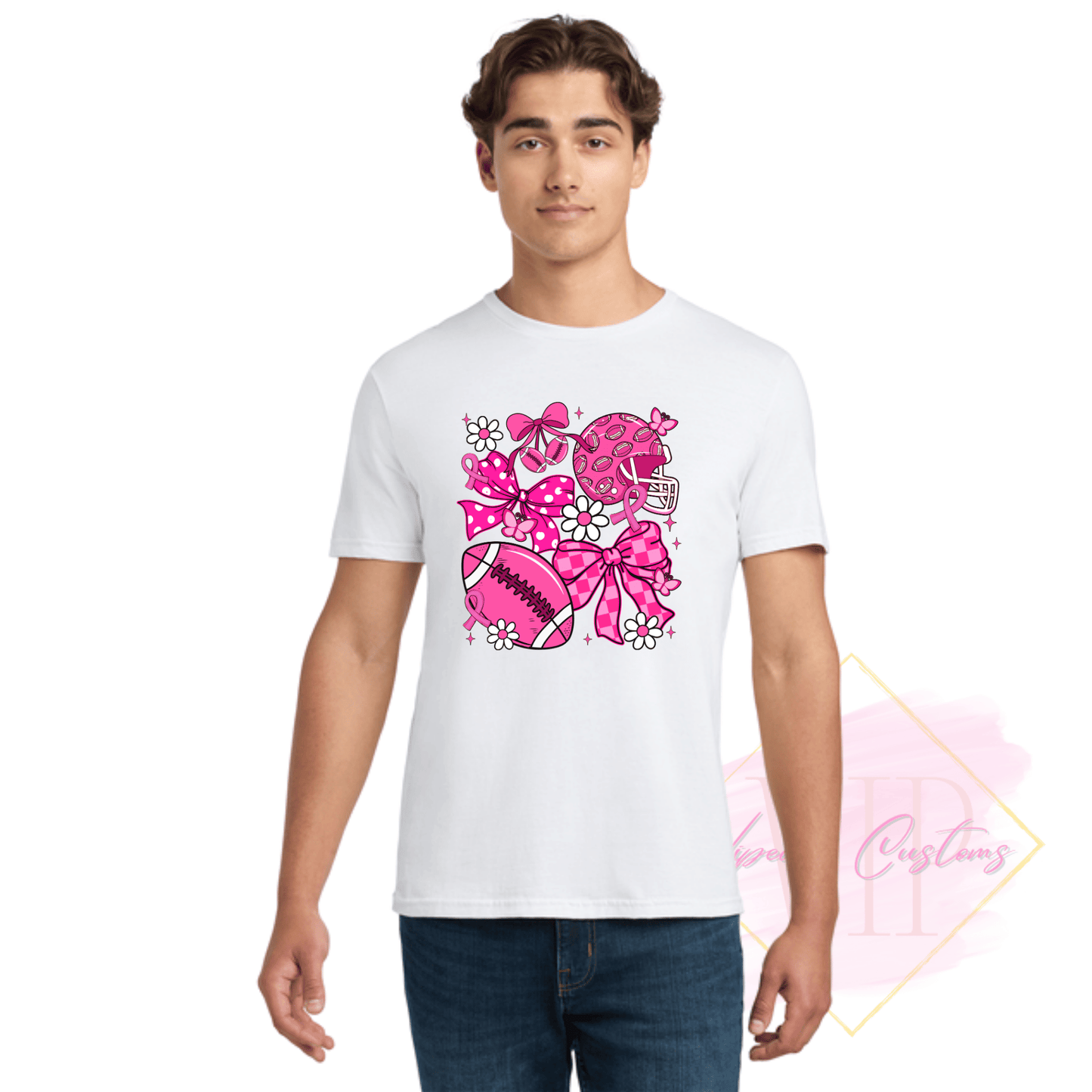 Football Cancer Breast Collage-Cancer Awareness 64000 Gildan Softstyle® T-Shirt