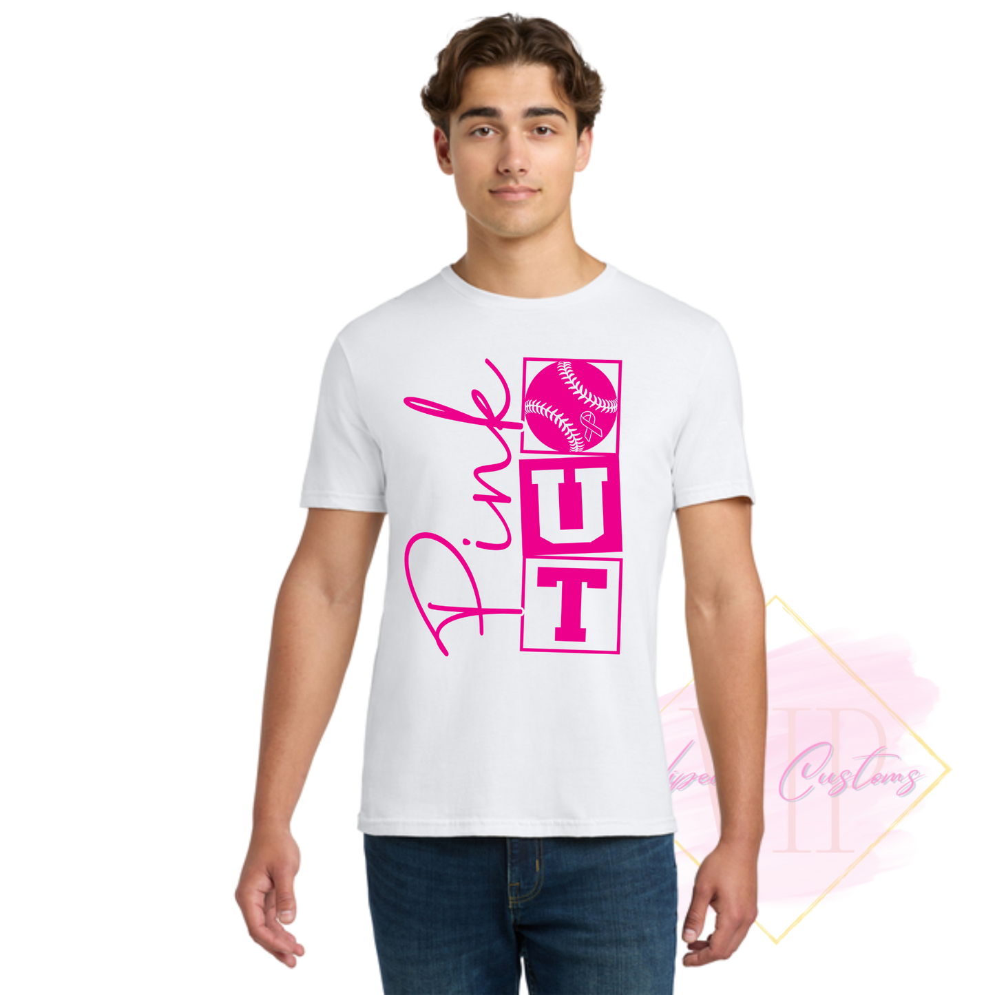 Baseball Pink Out-Cancer Awareness 64000 Gildan Softstyle® T-Shirt
