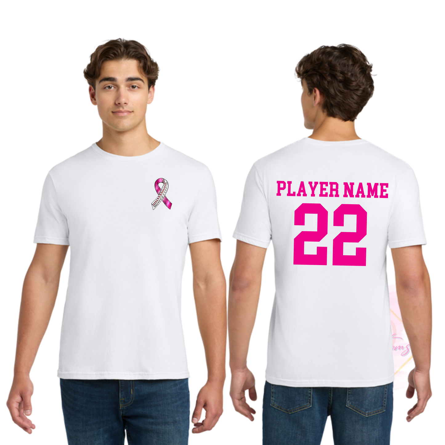 Baseball Ribbon-Cancer Awareness 64000 Gildan Softstyle® T-Shirt