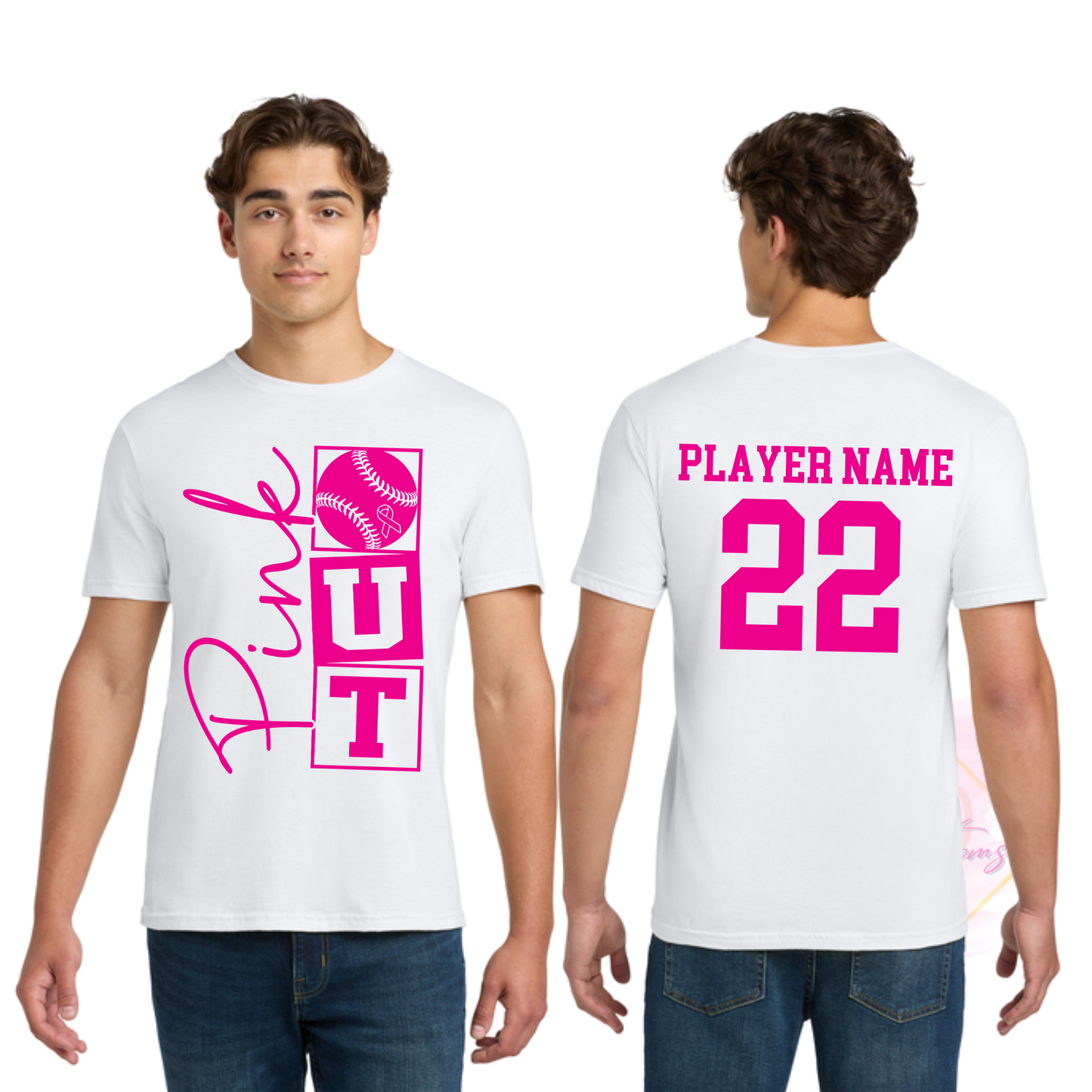 Baseball Pink Out-Cancer Awareness 64000 Gildan Softstyle® T-Shirt