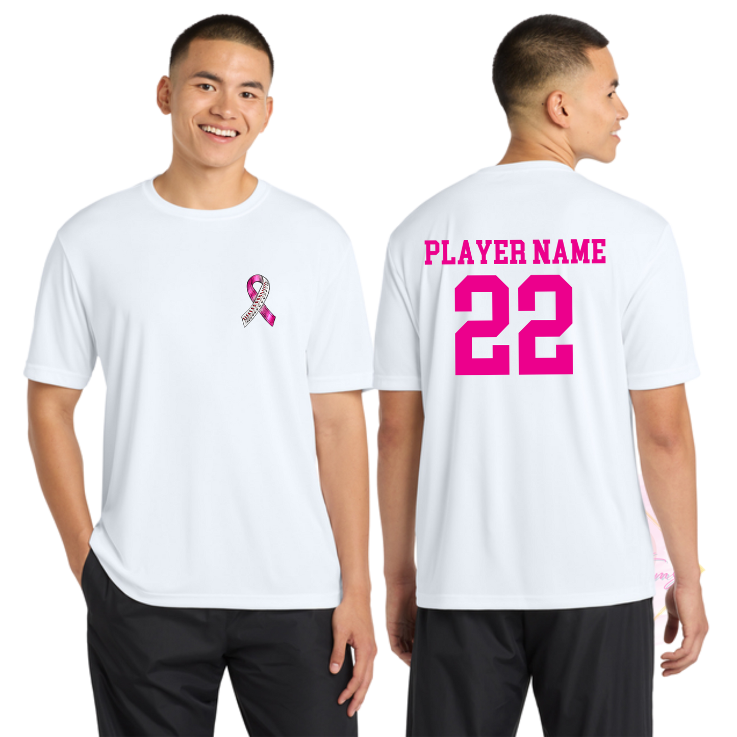 Baseball Ribbon-Cancer Awareness ST350 Sport-Tek® PosiCharge® Competitor™ Tee