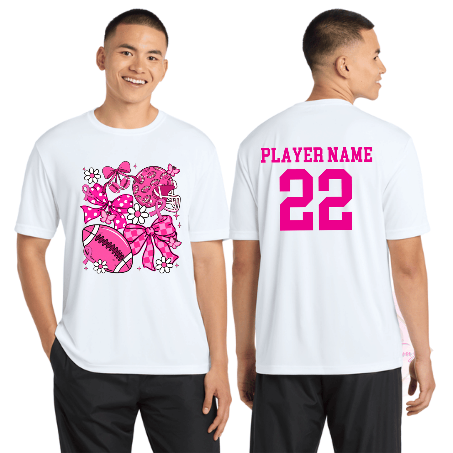 Football Breast Cancer Collage-Cancer Awareness ST350 Sport-Tek® PosiCharge® Competitor™ Tee