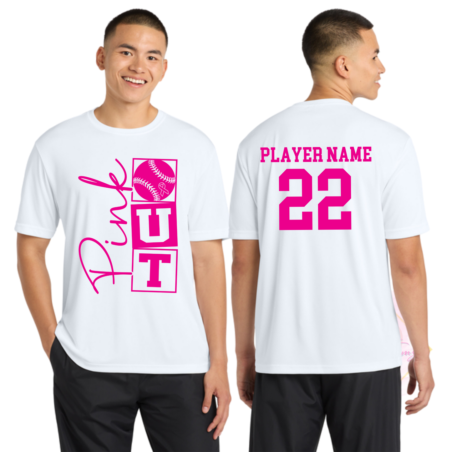 Baseball Pink Out Cancer-Cancer Awareness ST350 Sport-Tek® PosiCharge® Competitor™ Tee