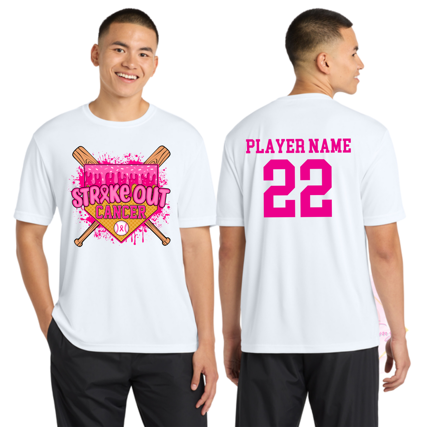 Baseball Strike Out Cancer-Cancer Awareness ST350 Sport-Tek® PosiCharge® Competitor™ Tee