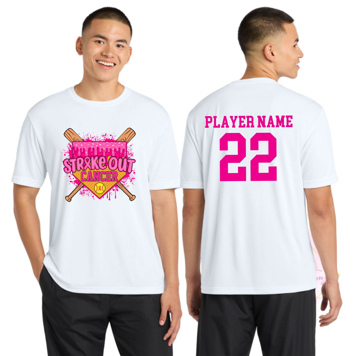 Softball Strike Out Cancer-Cancer Awareness ST350 Sport-Tek® PosiCharge® Competitor™ Tee