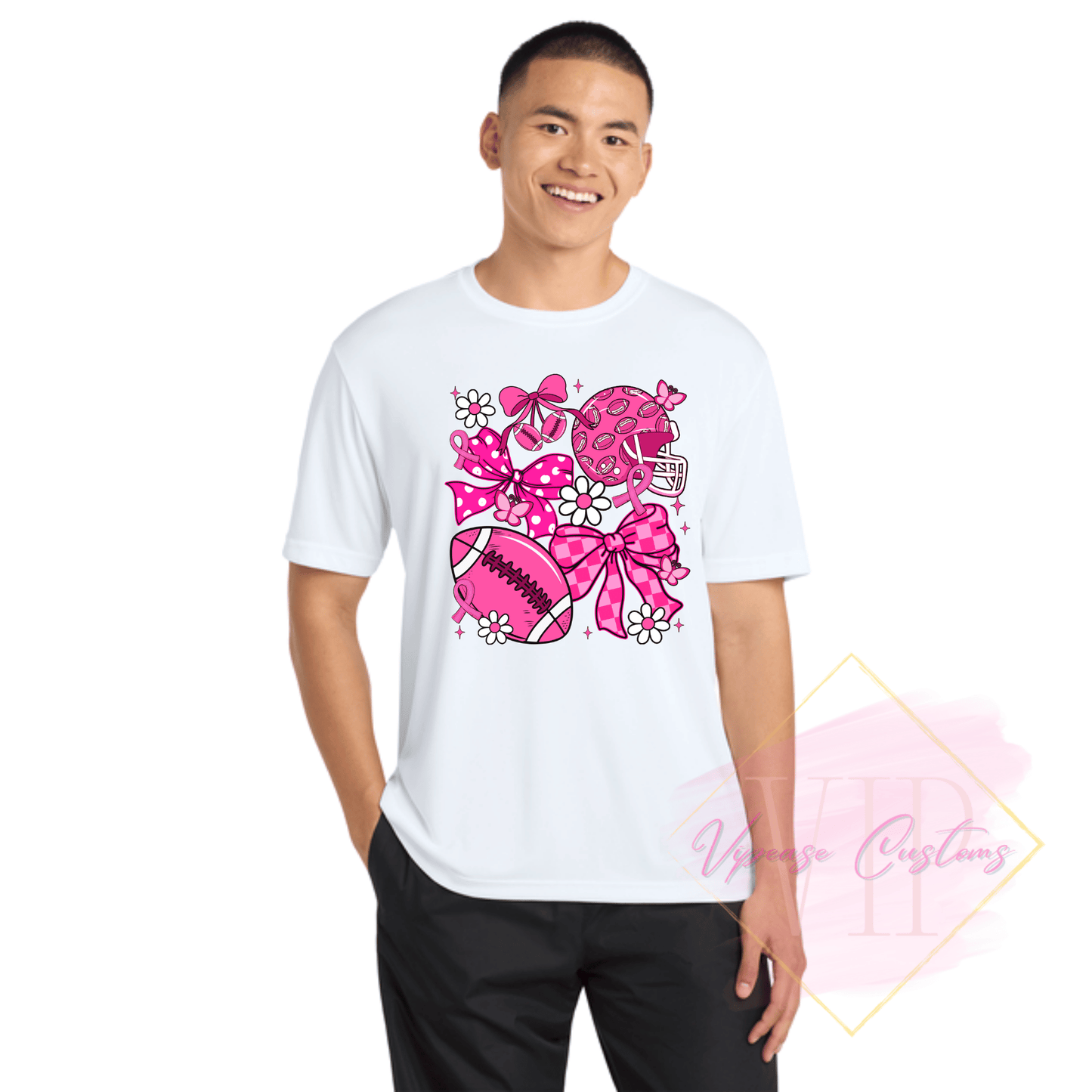 Football Breast Cancer Collage-Cancer Awareness ST350 Sport-Tek® PosiCharge® Competitor™ Tee