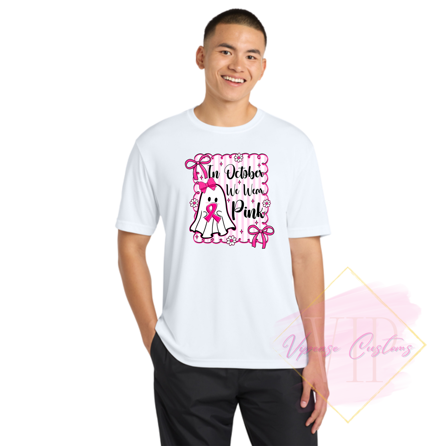In October We Wear Pink Ghost-Cancer Awareness ST350 Sport-Tek® PosiCharge® Competitor™ Tee