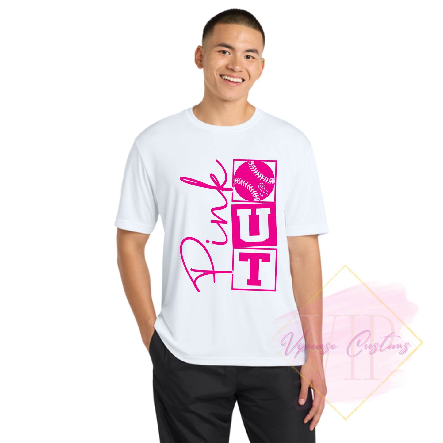 Baseball Pink Out Cancer-Cancer Awareness ST350 Sport-Tek® PosiCharge® Competitor™ Tee