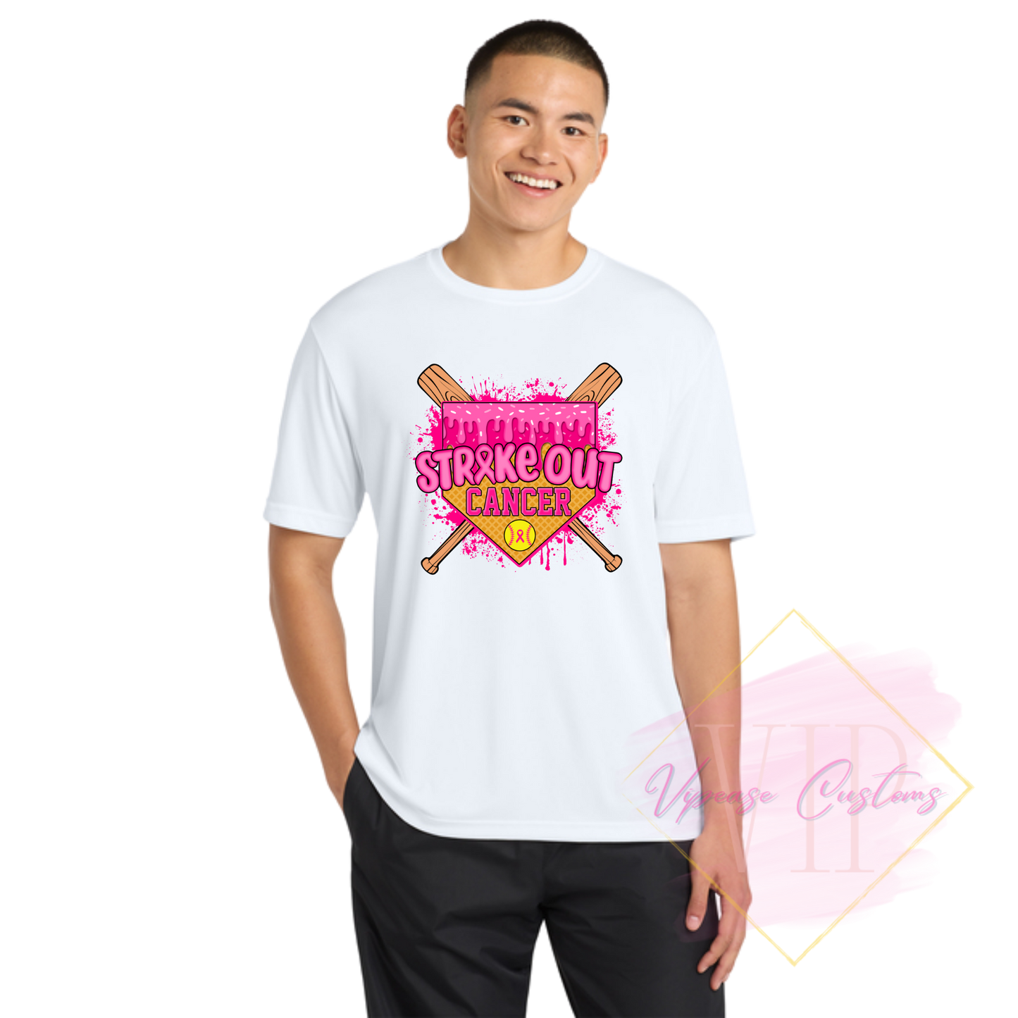 Softball Strike Out Cancer-Cancer Awareness ST350 Sport-Tek® PosiCharge® Competitor™ Tee