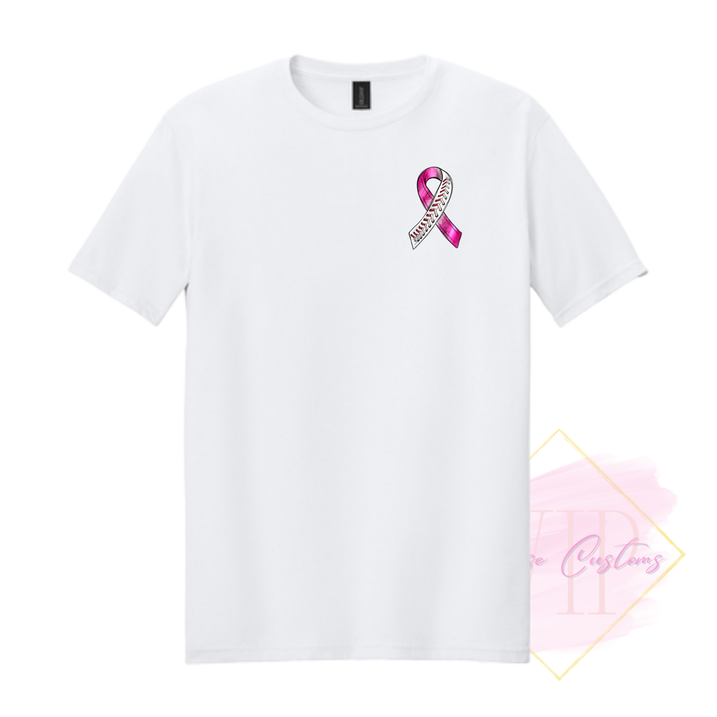 Baseball Ribbon-Cancer Awareness 64000 Gildan Softstyle® T-Shirt