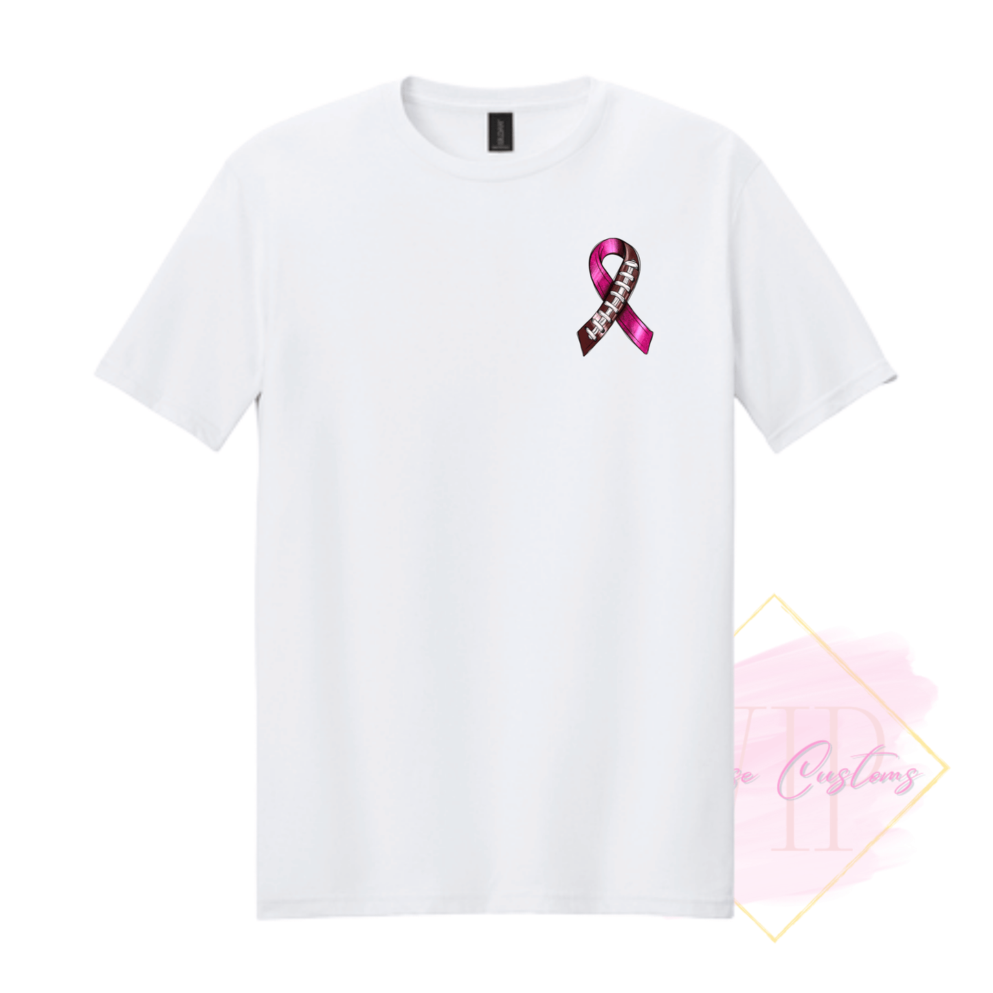Football Ribbon-Cancer Awareness 64000 Gildan Softstyle® T-Shirt