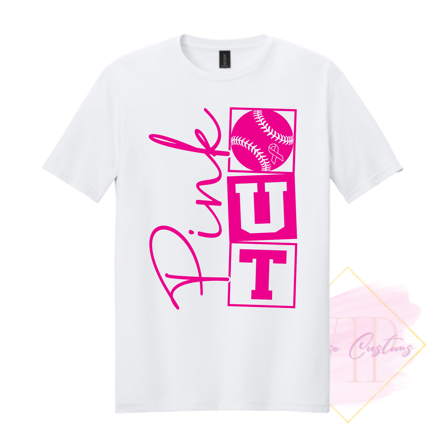 Baseball Pink Out-Cancer Awareness 64000 Gildan Softstyle® T-Shirt