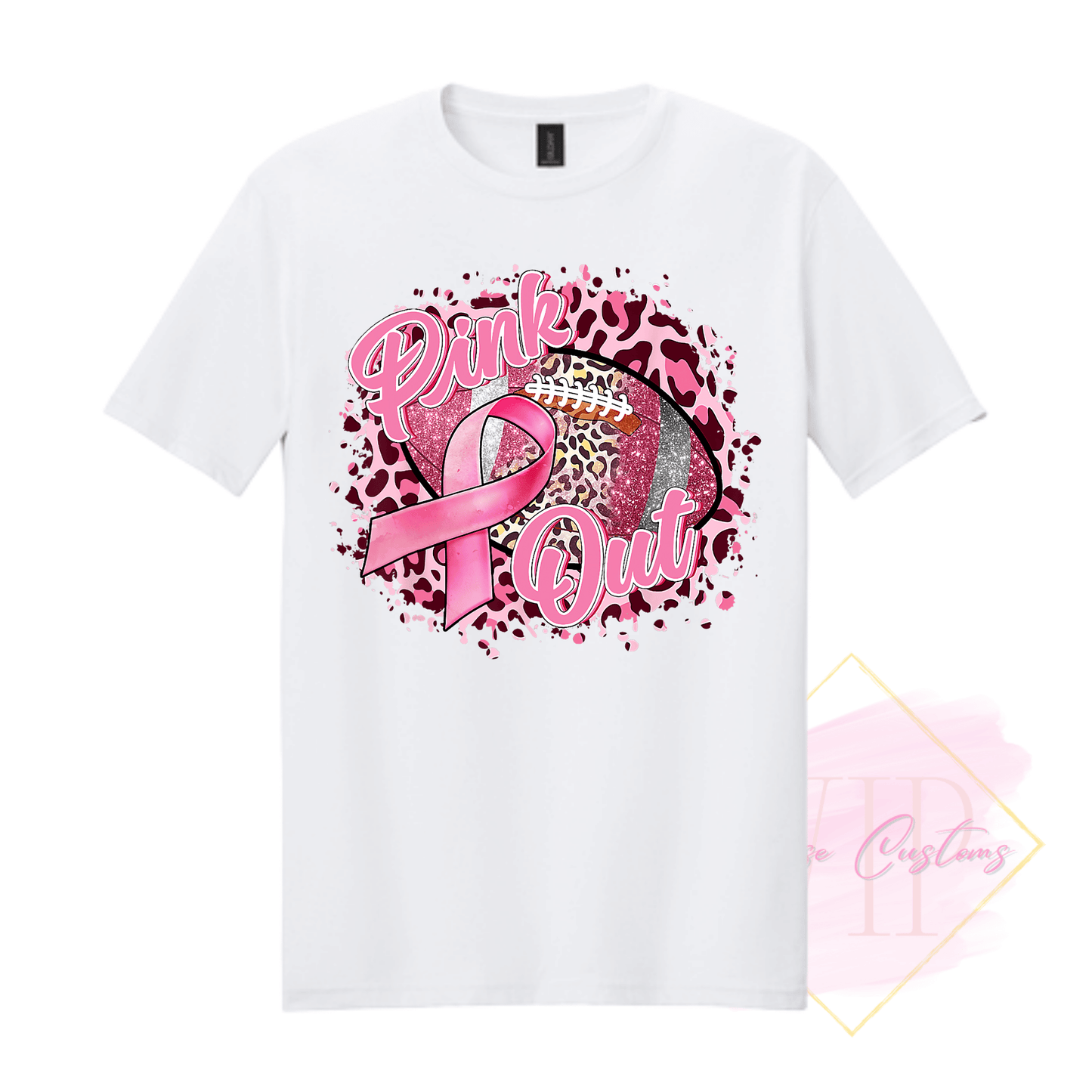 Football Pink Out-Cancer Awareness 64000 Gildan Softstyle® T-Shirt