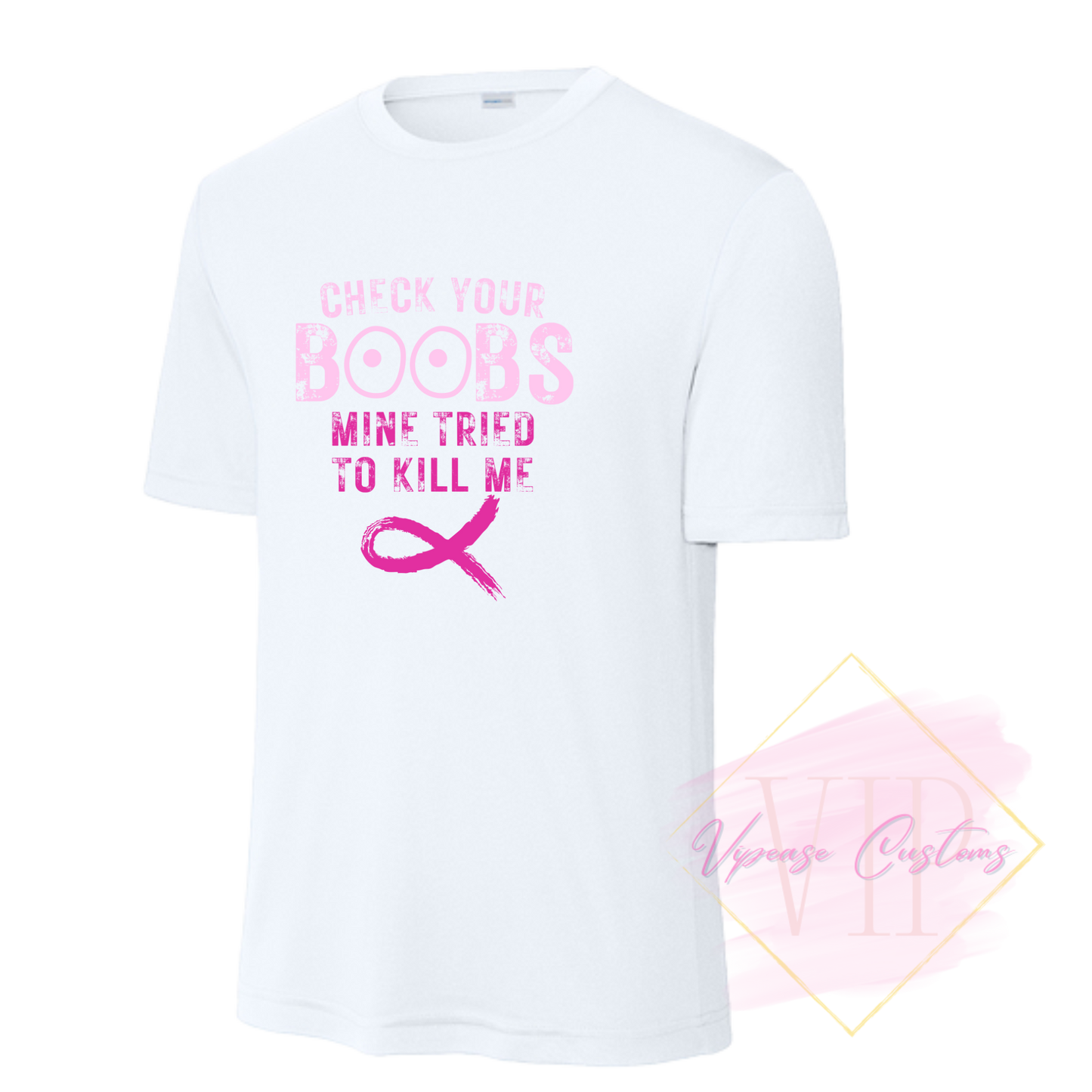Check Your Boobs-Cancer Awareness ST350 Sport-Tek® PosiCharge® Competitor™ Tee