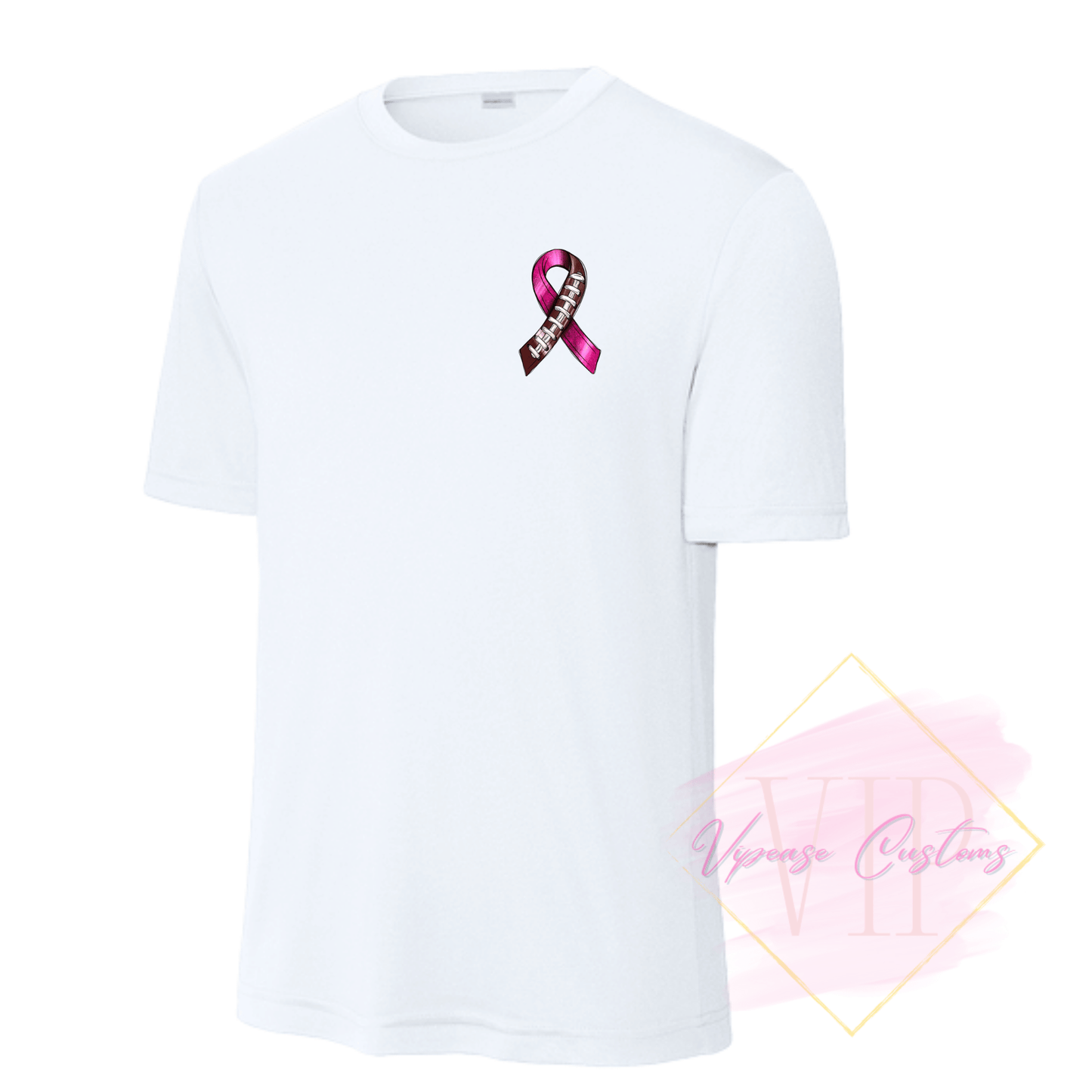 Football Ribbon-Cancer Awareness ST350 Sport-Tek® PosiCharge® Competitor™ Tee