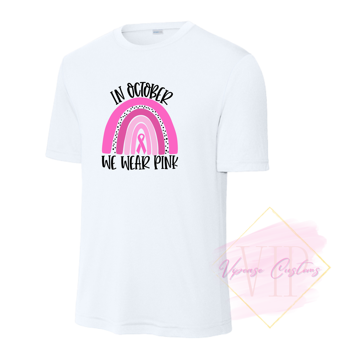 In October We Wear Pink Ribbon Rainbow-Cancer Awareness ST350 Sport-Tek® PosiCharge® Competitor™ Tee