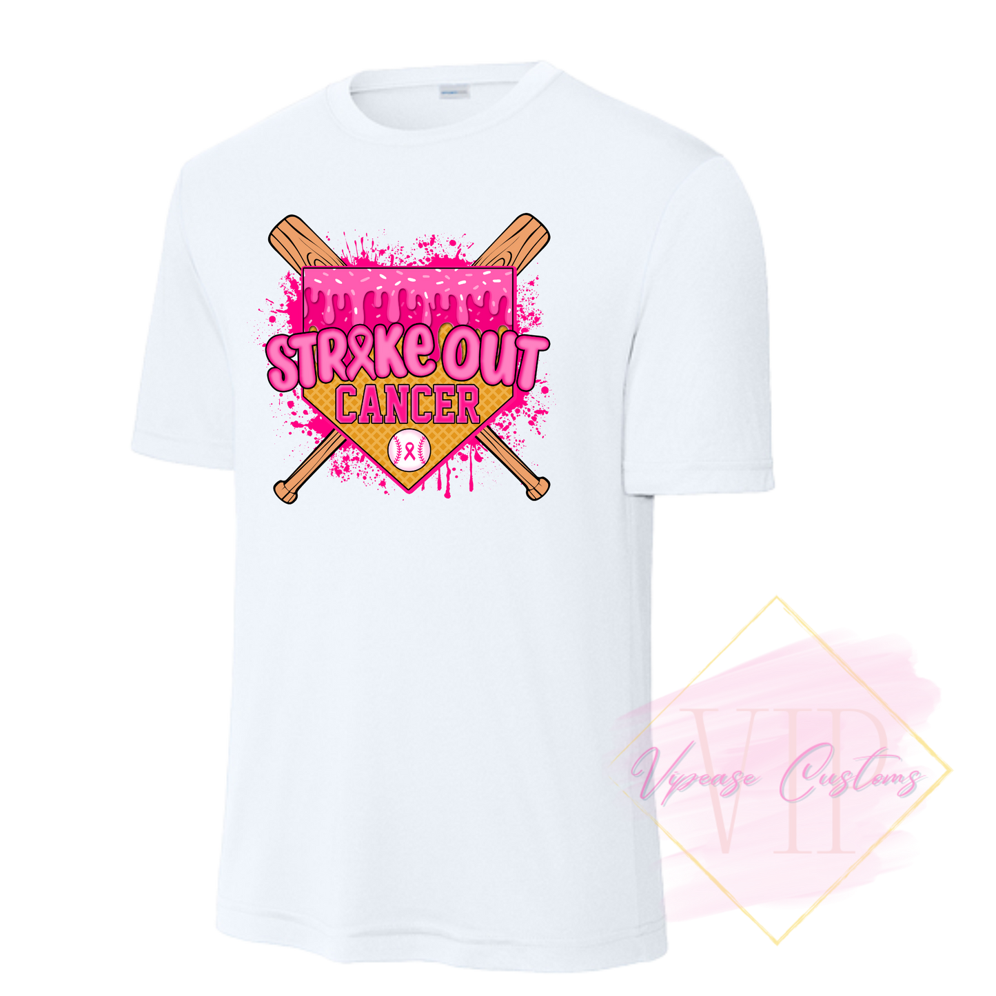 Baseball Strike Out Cancer-Cancer Awareness ST350 Sport-Tek® PosiCharge® Competitor™ Tee