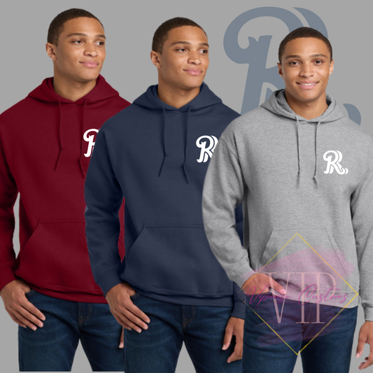 White RR Pocket Logo-Gildan® - Heavy Blend™ Hooded Sweatshirt 18500