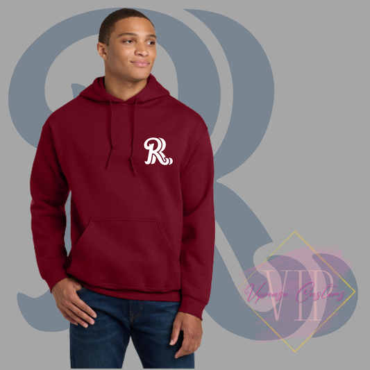 White RR Pocket Logo-Gildan® - Heavy Blend™ Hooded Sweatshirt 18500