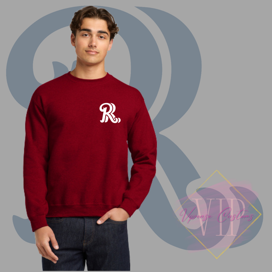 White RR Pocket Logo-Gildan® - Heavy Blend™ Crewneck Sweatshirt 18000