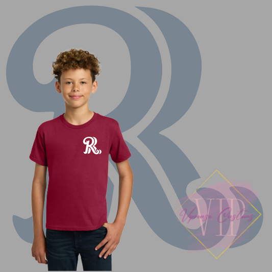 White RR Pocket Gildan® - Youth Heavy Cotton™ 100% Cotton T-Shirt 5000B