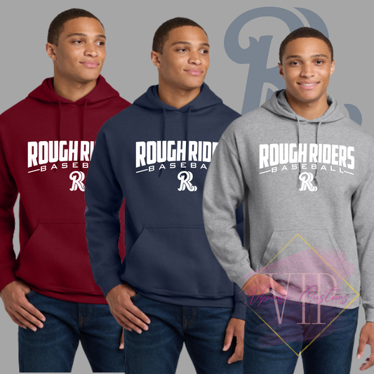 White Rough Riders Logo-Gildan® - Heavy Blend™ Hooded Sweatshirt 18500