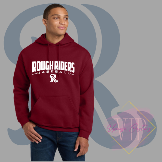 White Rough Riders Logo-Gildan® - Heavy Blend™ Hooded Sweatshirt 18500