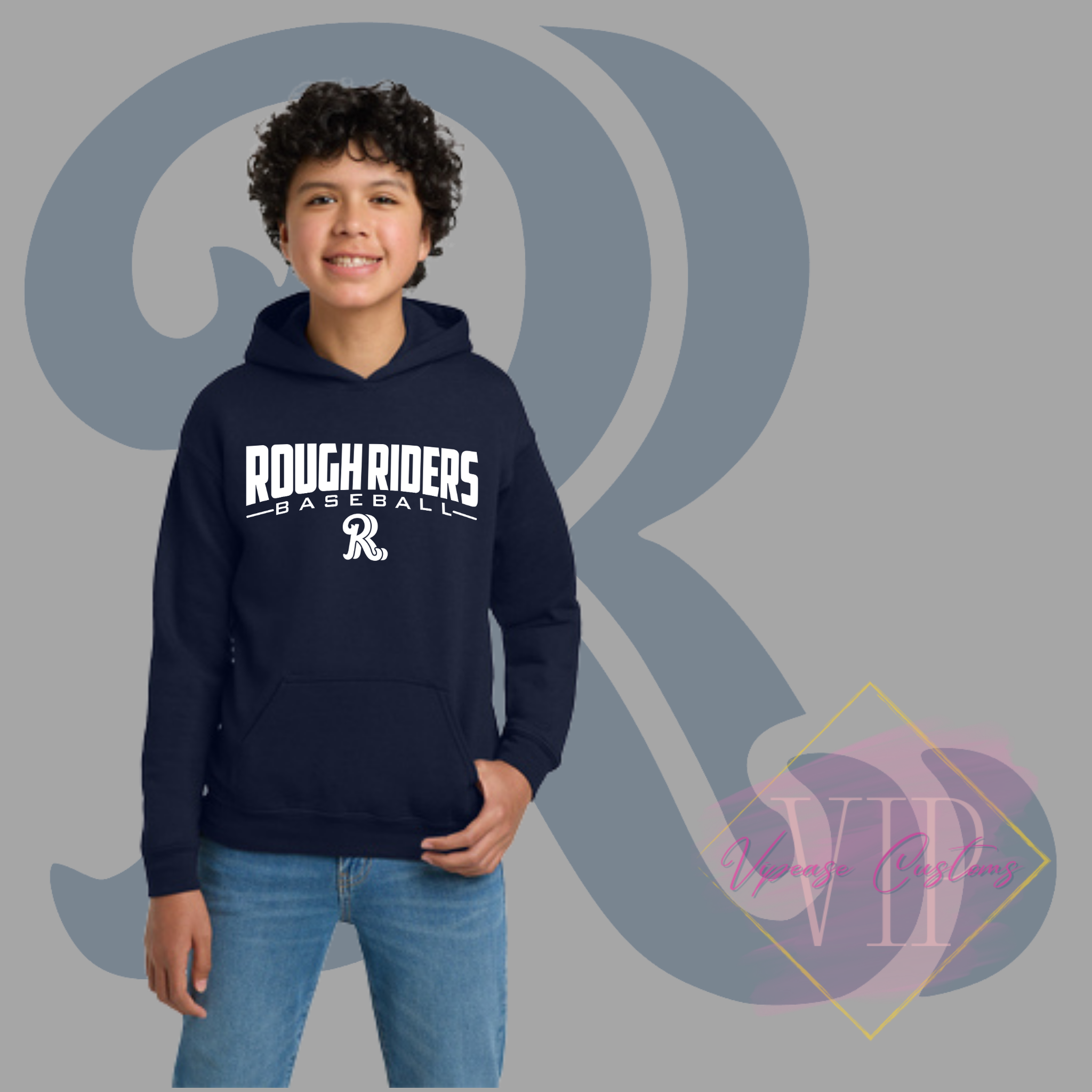 Sweatshirt Riders White Rough Riders Logo-Gildan® - Youth Heavy Blend™ Hooded Sweatshirt ...