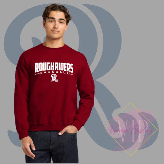 White Rough Riders Logo-Gildan® - Heavy Blend™ Crewneck Sweatshirt 18000