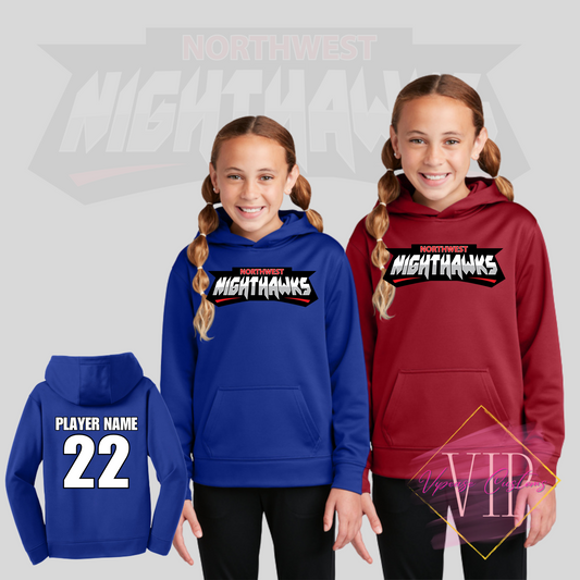 NW NIGHTHAWKS YSTF244 Sport-Tek® Sport-Wick® Fleece Hooded Pullover