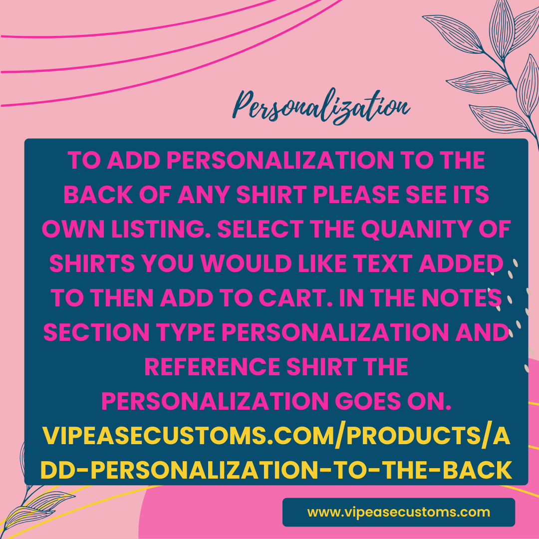 ADD-ON PERSONALIZATION TO THE BACK