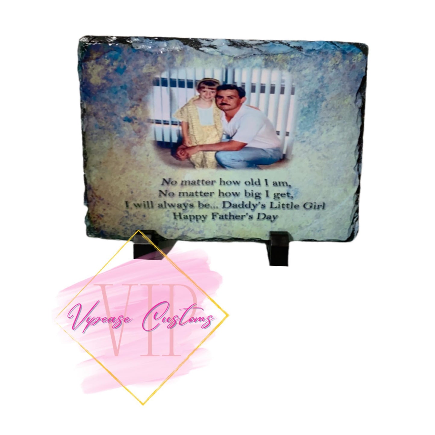 Daddy's Little Girl Photo Rock Slate