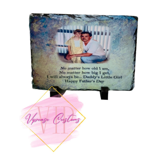 Daddy's Little Girl Photo Rock Slate