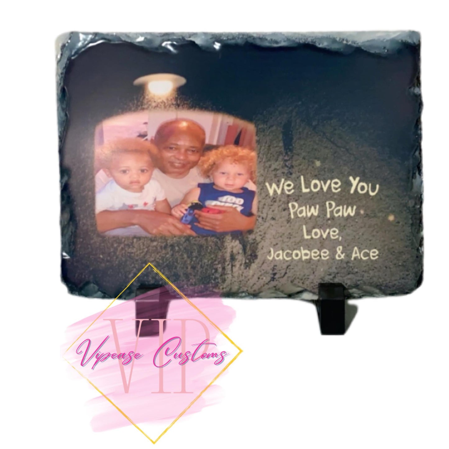 We Love You Paw Paw Photo Rock Slate