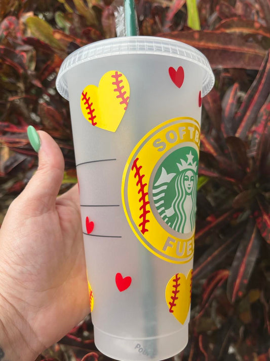 Softball Fuel Authentic Plastic Starbucks Tumbler